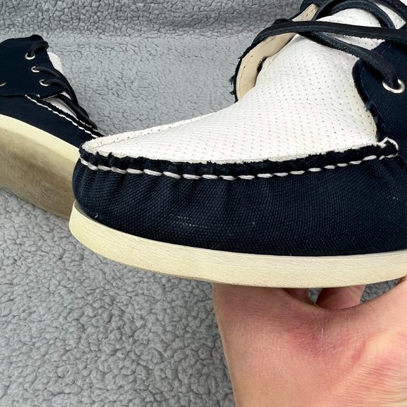 The Generic Man Boat Shoe Men 8 Navy Blue White Casual Dress Shoreman Mid Boot 1 - Picture 10 of 10